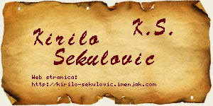 Kirilo Sekulović vizit kartica